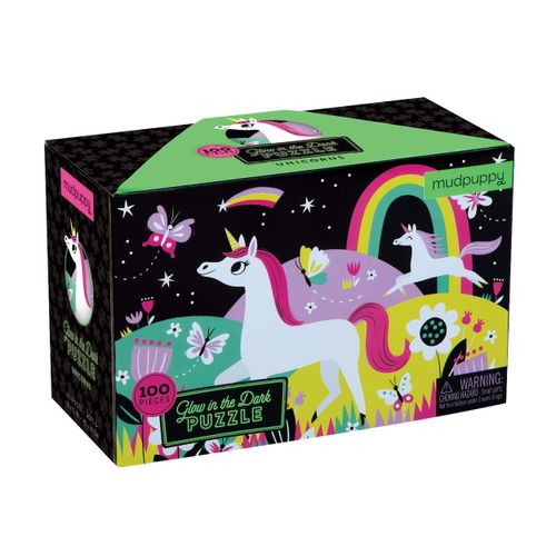Puzzle 100p Licornes Glow