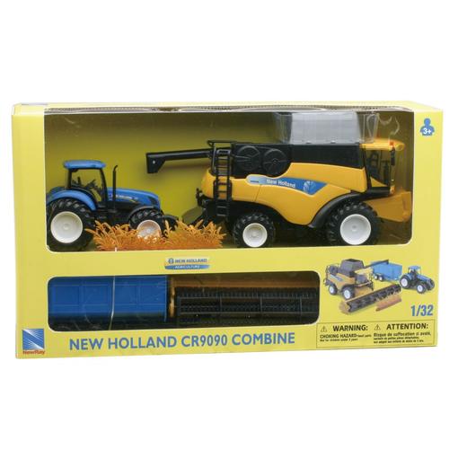 Country Life Coffret New Holland Moissonneuse Batteuse Cr9090 + Tracteur T7000 1/32°
