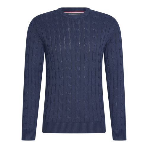 Cappuccino Italia Cable Pullover Navy Bleu