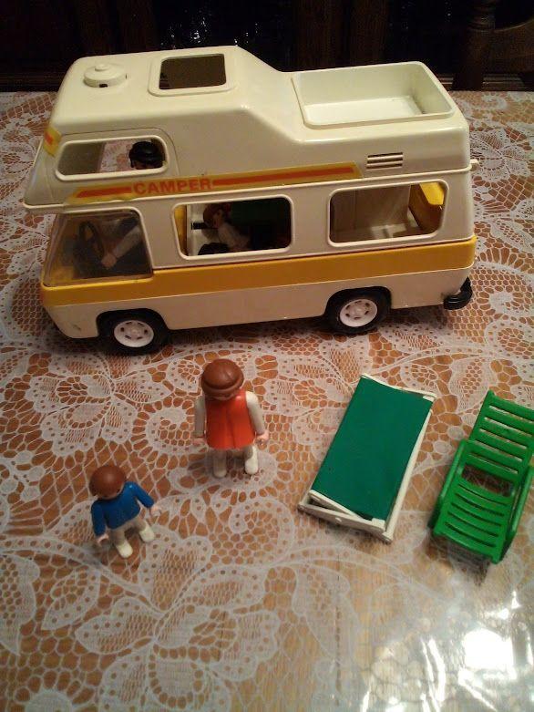 playmobil camping car jaune vintage