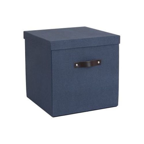 Boîte de rangement haute bleue avec poignée - TS