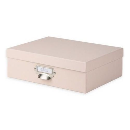 Boîte de rangement + couvercle carton rose poudré 255 x 337 x 105 mm - Taille unique