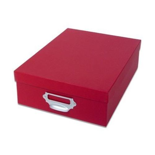 Boîte de rangement carton rouge 34 x 25,5 cm - TS