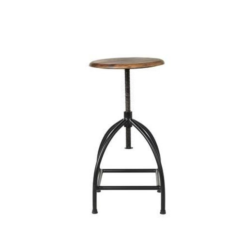 Tabouret Sire - Cadre noir - Assise nature - noir - Taille unique