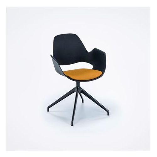 Chaise Falk, Cadre en étoile - jaune foncé - Taille unique