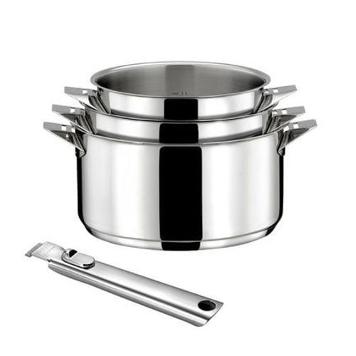 Eclipse - Série De 3 Casseroles 16/18/20cm Inox Avec Poignée - Taille Unique