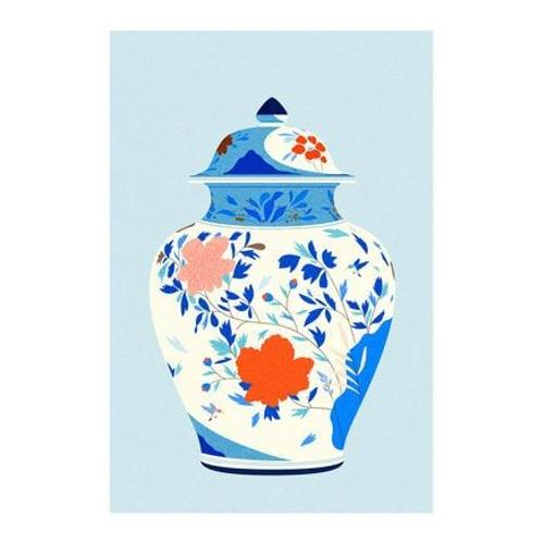 Affiche Art par Julie Guillem - Vase aux oiseaux - 50 x 70 cm