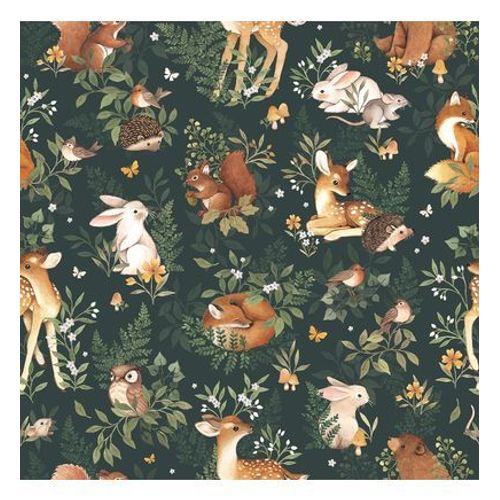 Papier peint animaux en forêt FOREST - Taille unique
