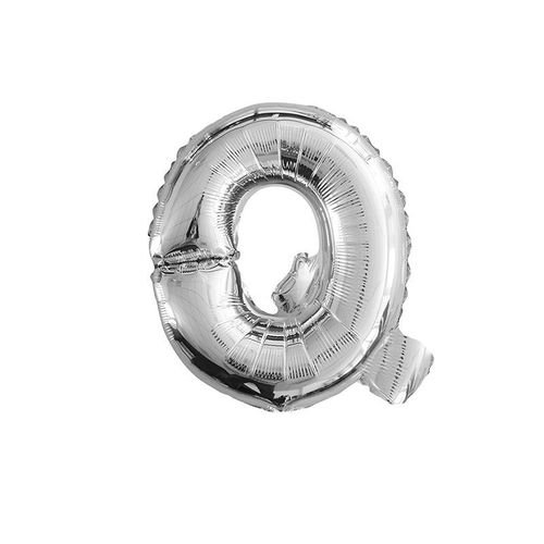 BALLON ALUMINIUM LETTRE Q 36CM ARGENT