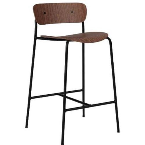 Tabouret De Bar Pavillon Av7&av9 - Noyer Laqué - Hauteur D'assise 65 Cm - Taille Unique