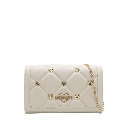 Love Moschino - Sac à bandoulière avec clous en forme de c?ur ivoire JC4138PP1GLZ0110