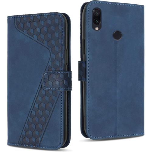 Yirr Coque Pour Xiaomi Redmi Note 7 / Redmi Note 7 Pro, Étui Housse Protection En Cuir Pu [Pochette De Portefeuille], Antichoc Etui À Rabat Pour Redmi Note 7 / Redmi Note 7 Pro (Bleu)