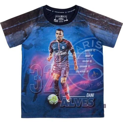 14 Ans - Maillot - Psg - Dani Alves - Collection Officielle - Taille Enfant - Manches Courtes