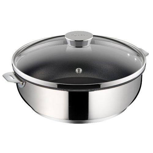 Sauteuse Salvaspazio+ Suteuse Inox Revêtu 28 Cm Lagotherm + Couvercle Verre 12138032028