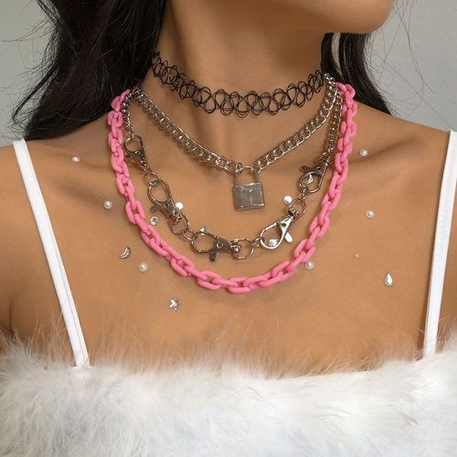 Collier Dentelle Homard Boucle Collier Résine Géométrie Collier Multicouche,Cadeau Femme