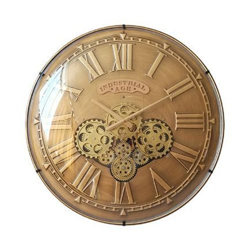 Horloge mécanisme convexe verre doré 60cm - Taille unique