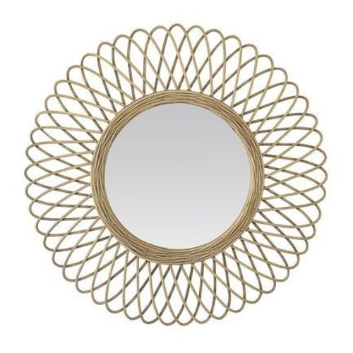 Miroir rond en rotin naturel 58cm - Taille unique
