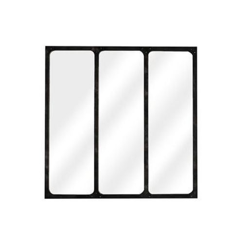 Miroir industriel métal noir 70x70cm - Taille unique