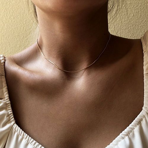 Collier Sans Pendentif Collier En Os De Serpent Fin,Cadeau Femme