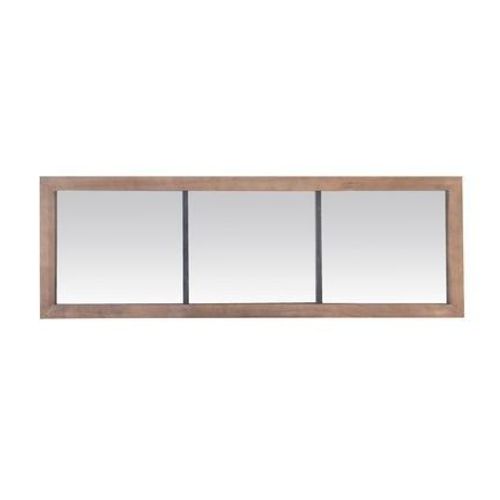 Miroir rectangulaire industriel métal et bois 50x150cm - Taille unique