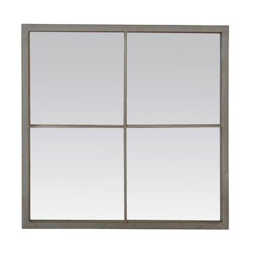 Miroir carré effet fenêtre 4 vues finition usée 60x60cm - Taille unique