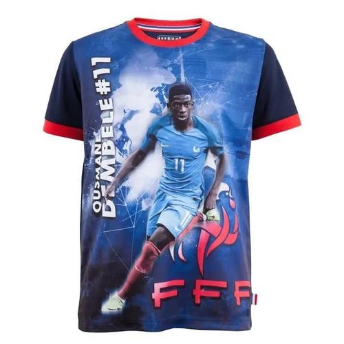 8 Ans - Maillot Fff - Ousmane Dembele - Enfant - Manches Courtes - Bleu - Respirant