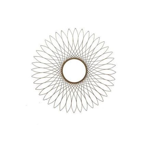 Miroir soleil fleur métal doré 80x80cm - Taille unique