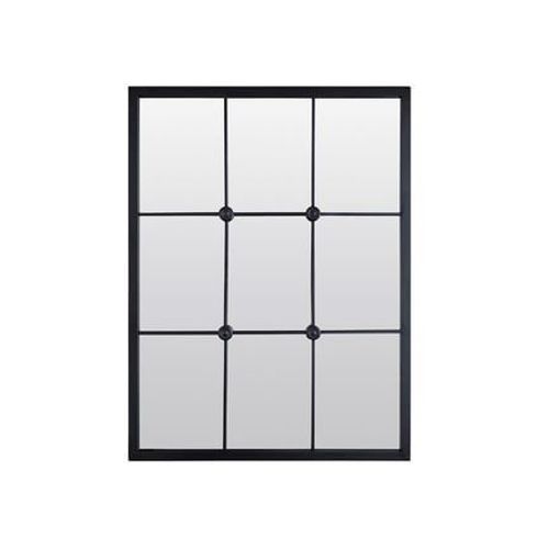 Miroir industriel noir avec cabochons 80x60cm - Taille unique