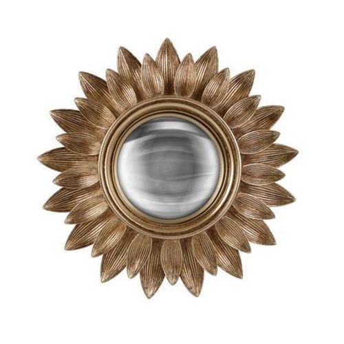 Miroir rond convexe contours feuille 30 cm - Taille unique