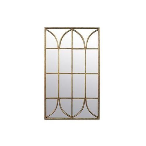 Miroir fenêtre en métal doré 65x110cm - Taille unique