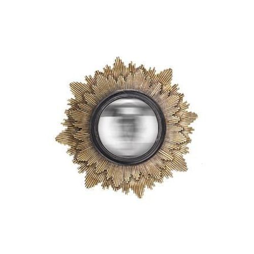 Miroir soleil convexe noir et doré 28cm - Taille unique