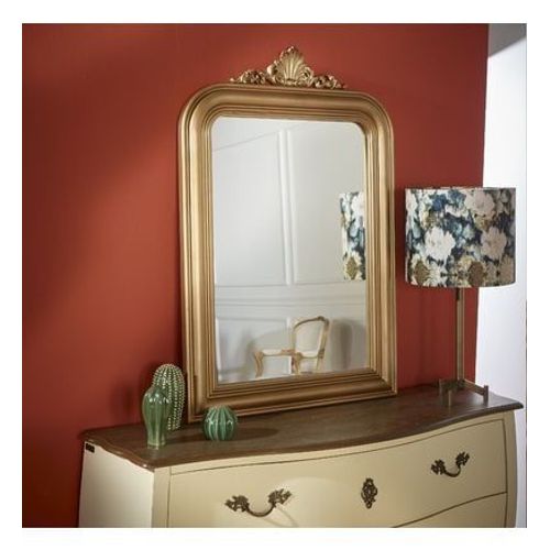 Miroir en bois et patine dorée - MATIGNON - Taille unique