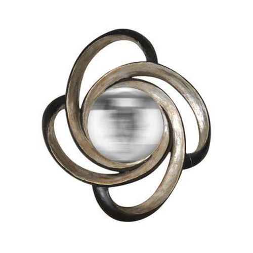 Miroir boucle noir et argenté 40x47cm - Taille unique
