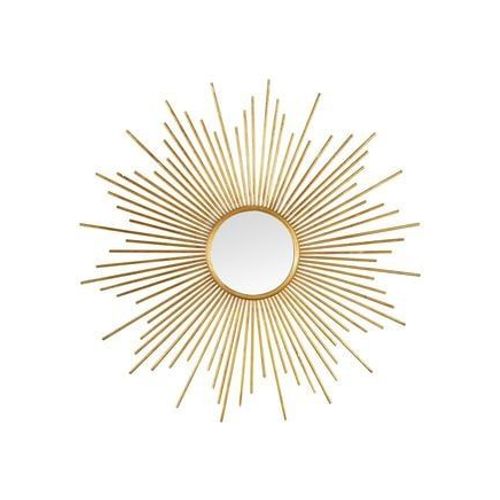 Miroir soleil à rayons en métal doré 80cm - Taille unique