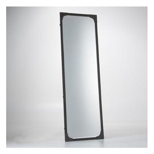 Miroir rect. métal industriel 44,5x140 cm, Lenaig - Taille unique