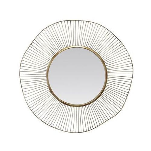 Miroir design rond en métal doré 75cm - Taille unique