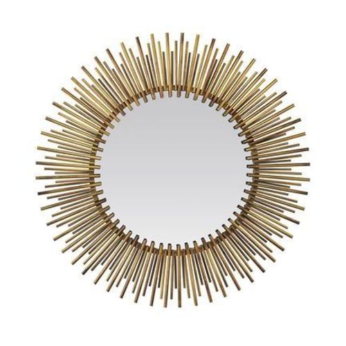 Miroir soleil métal doré 80cm - Taille unique
