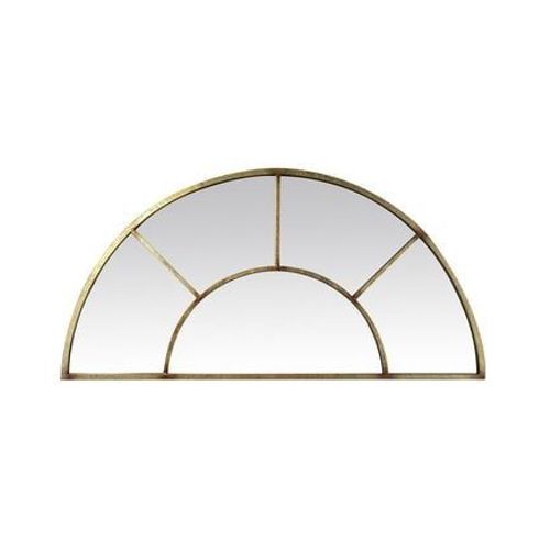 Miroir demi lune effet fenêtre métal doré 92x46cm - Taille unique