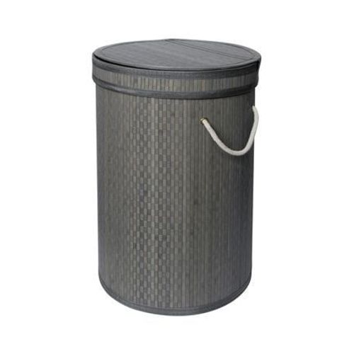 Panier à linge rond bambou gris - TS