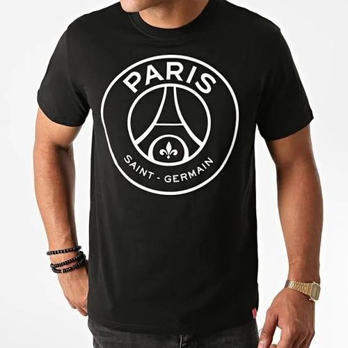 M - T-Shirt - Paris Saint Germain - Big Logo Rubber - Noir - Manches Courtes - Adulte