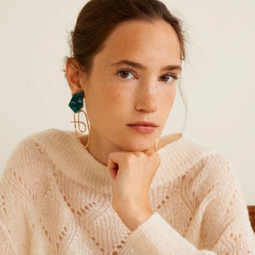 Boucles D'oreilles En Résine D'or De Forme Spéciale,Cadeau Femme