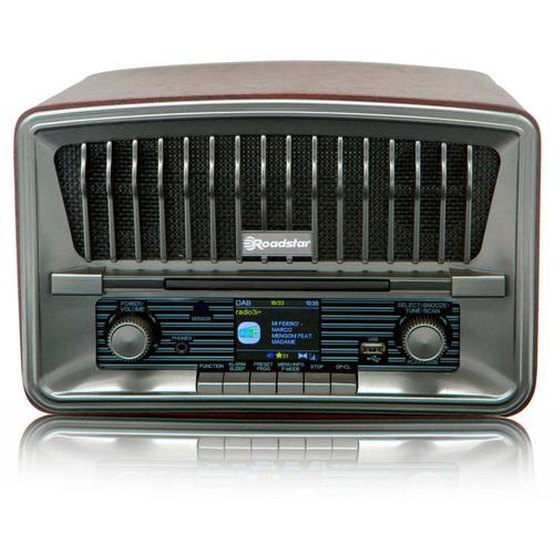 Radio CD Portable Vintage DAB+/FM Lecteur CD-MP3 Bluetooth, USB Télécommande, , Bois, Roadstar, HRA-270CD-MP3CD+BT