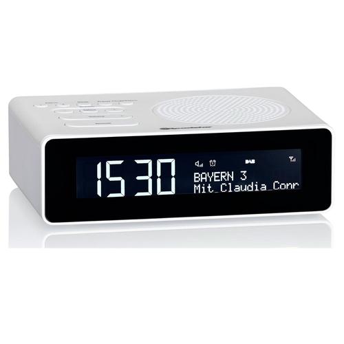 Radio-Réveil Numérique DAB/DAB+/FM, 2 Alarmes, Grand Écran LCD, Chargeur USB, , Blanc, Roadstar, CLR-290D+/WH
