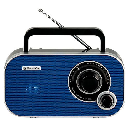 Radio FM Portable Analogique, sur Secteur / à Piles, Petite petit et Léger, , Bleu, Roadstar, TRA-2235BL