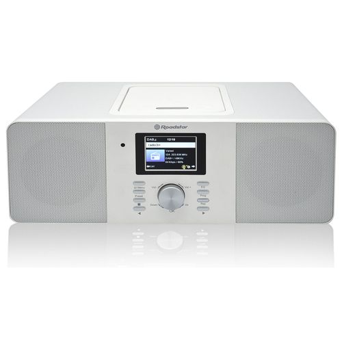 Micro-chaîne Radio Internet Wi-Fi et Numérique DAB+/ FM, Lecteur CD-MP3 Bluetoot, , Blanc, Roadstar, IR-540D+BTWH