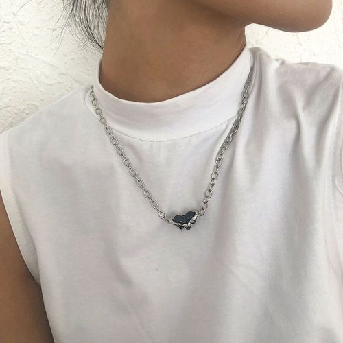 Collier D'amour Collier En Résine Métallique,Cadeau Femme