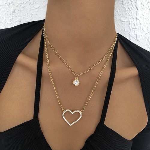 Collier Géométrique, Diamant Creux, Collier D'amour, Collier Superposé À Deux Couches,Cadeau Femme