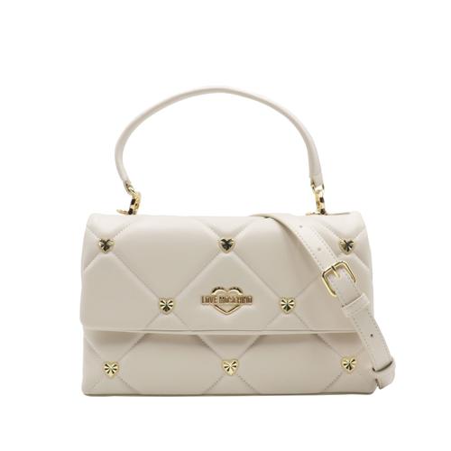 Love Moschino Sac à bandoulière avec clous en forme de c?ur et logo ivoire JC4084PP1GLZ0110