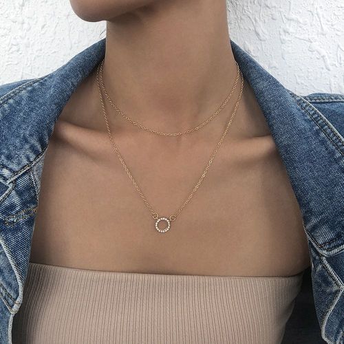 Double Collier Femme Diamant Anneau Chaîne Chaîne Chaîne Chaîne Chaîne Mince Collier Superposé,Cadeau Femme