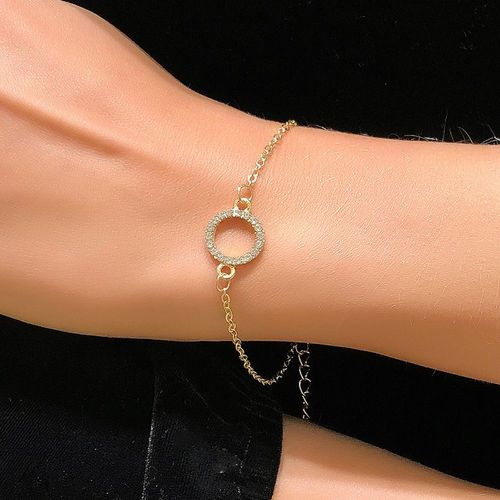 Bracelet Femme Diamant Rond Incrusté De Géométrie Bracelet,Cadeau Femme